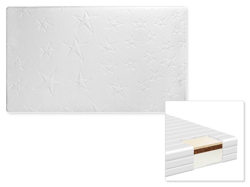Matelas 140x70 cm mousse, fibre de coco, latex DOMINIC