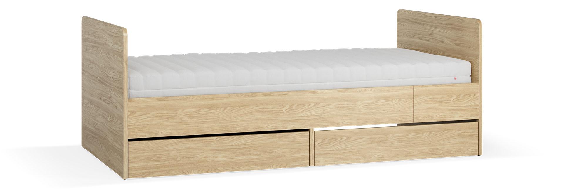 Lit évolutif 90x160-200 avec 2 tiroirs Muve