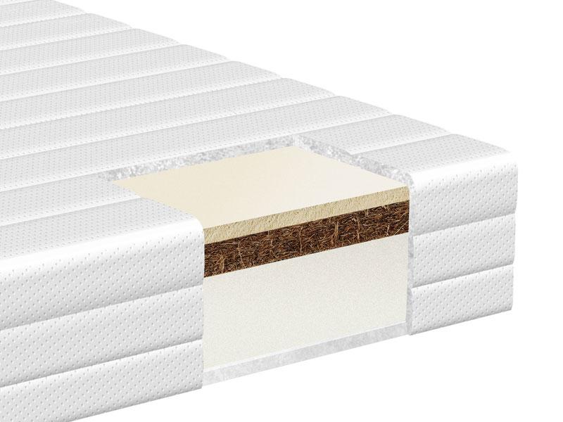 Matelas 120x60 cm mousse, fibre de coco, latex DOMINIC