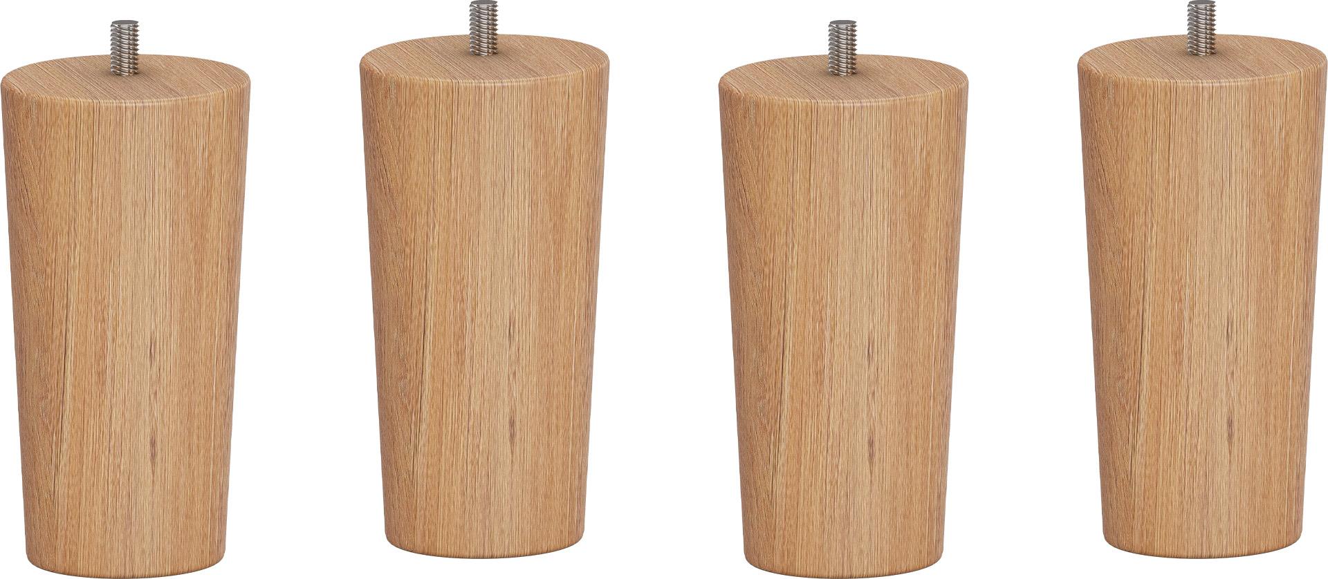 Möbelfuß oval, 4er Set Simple, Eiche
