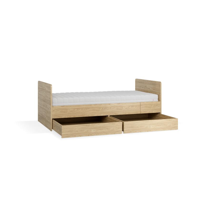 Lit évolutif 90x160-200 avec 2 tiroirs Muve