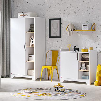 1-door wardrobe with shelves Leaf arrangement