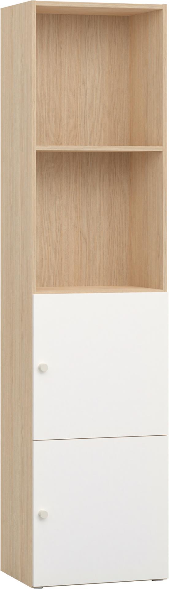 Narrow shelving unit with front arrangement 1 Reli