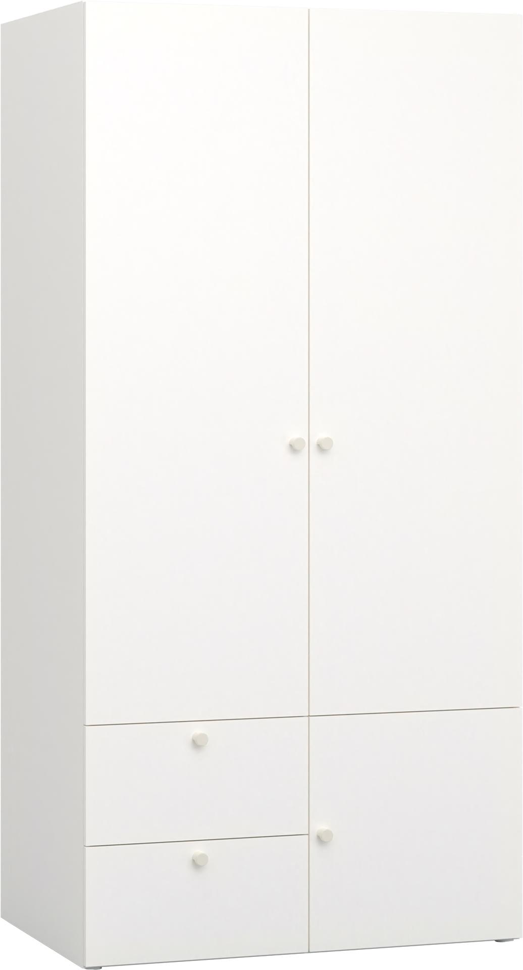 2-door wardrobe with solid front Reli