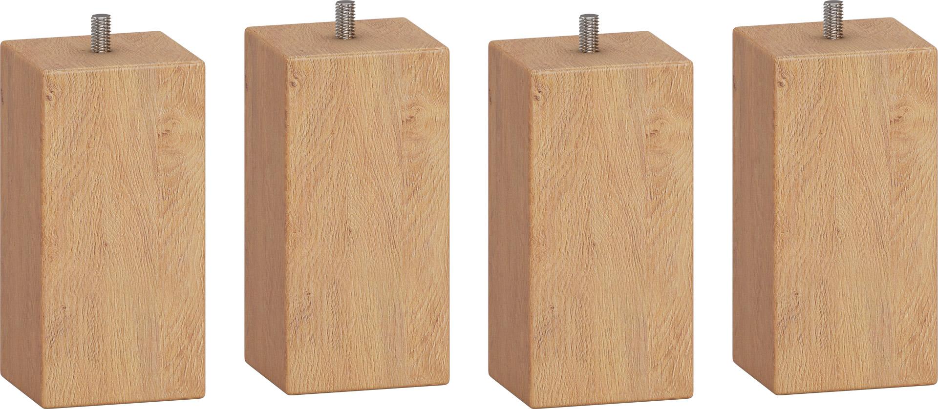 Möbelfuß gerade, 4er Set Simple, Eiche