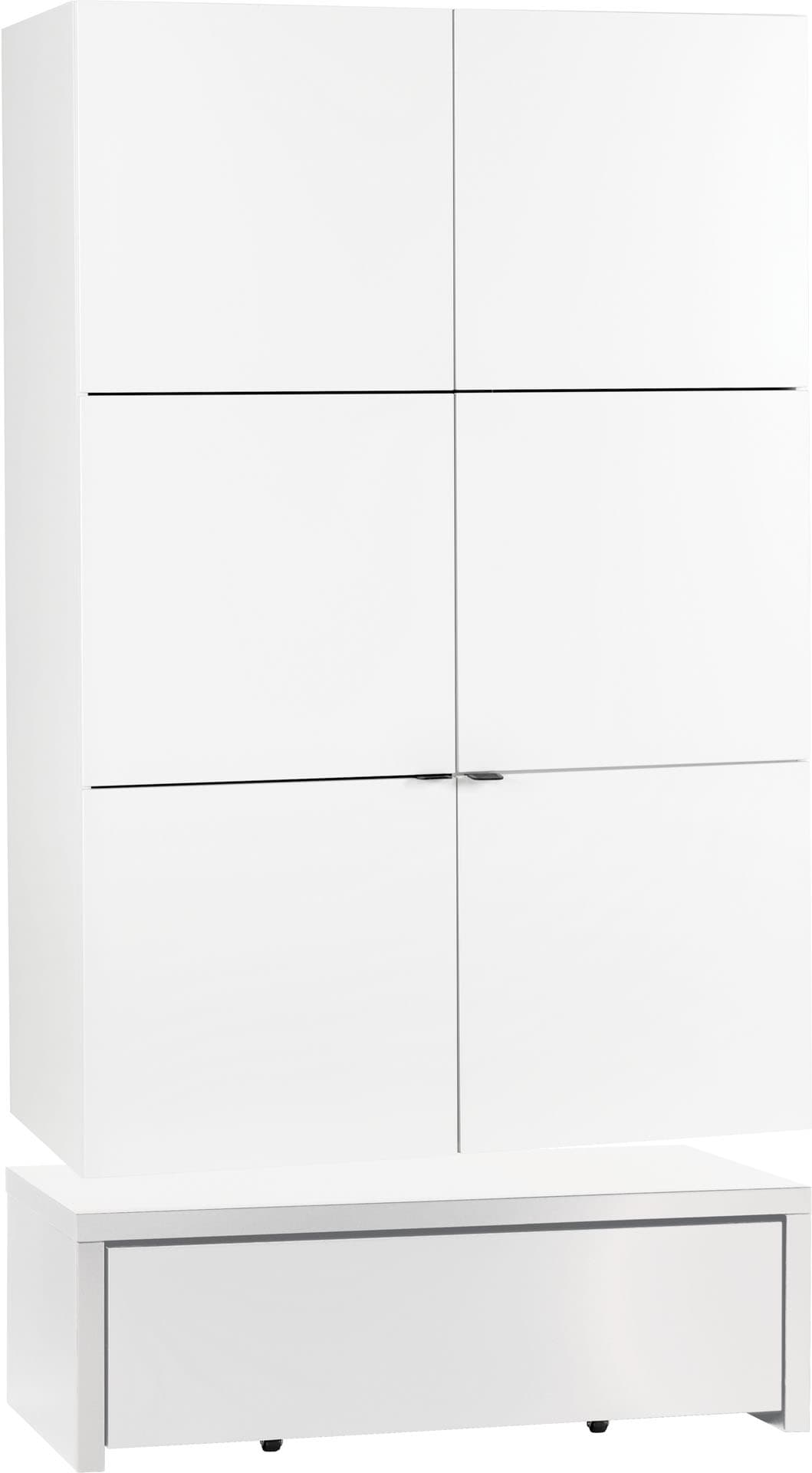 2-door wardrobe with double hanging rail on a platform with pull-out storage box Young Users Next
