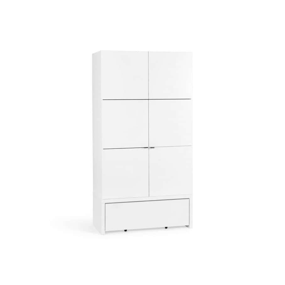 2-door wardrobe with double hanging rail on a platform with pull-out drawer Young Users Next