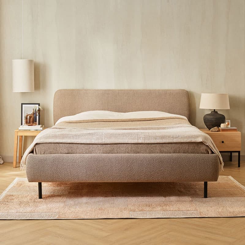 Upholstered bed with low headboard 160x200 Calme arrangement