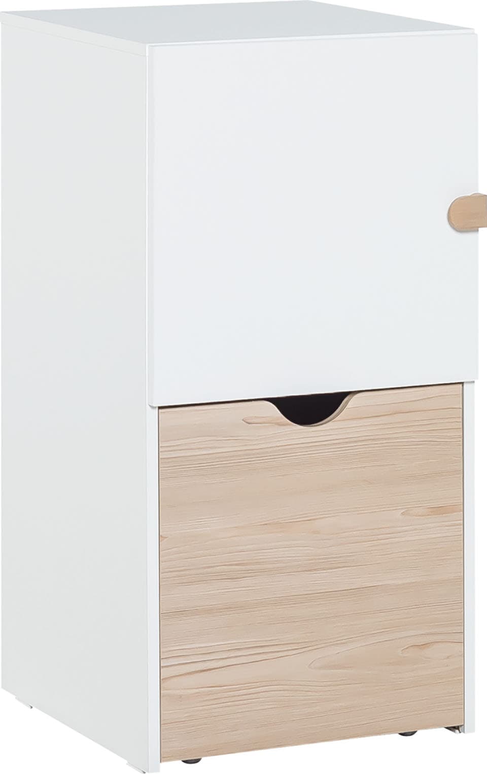 Storage unit with door and movable container Stige