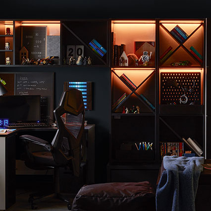 LED RGB backlight with remote control, set of 2 pts black Young Users arrangement