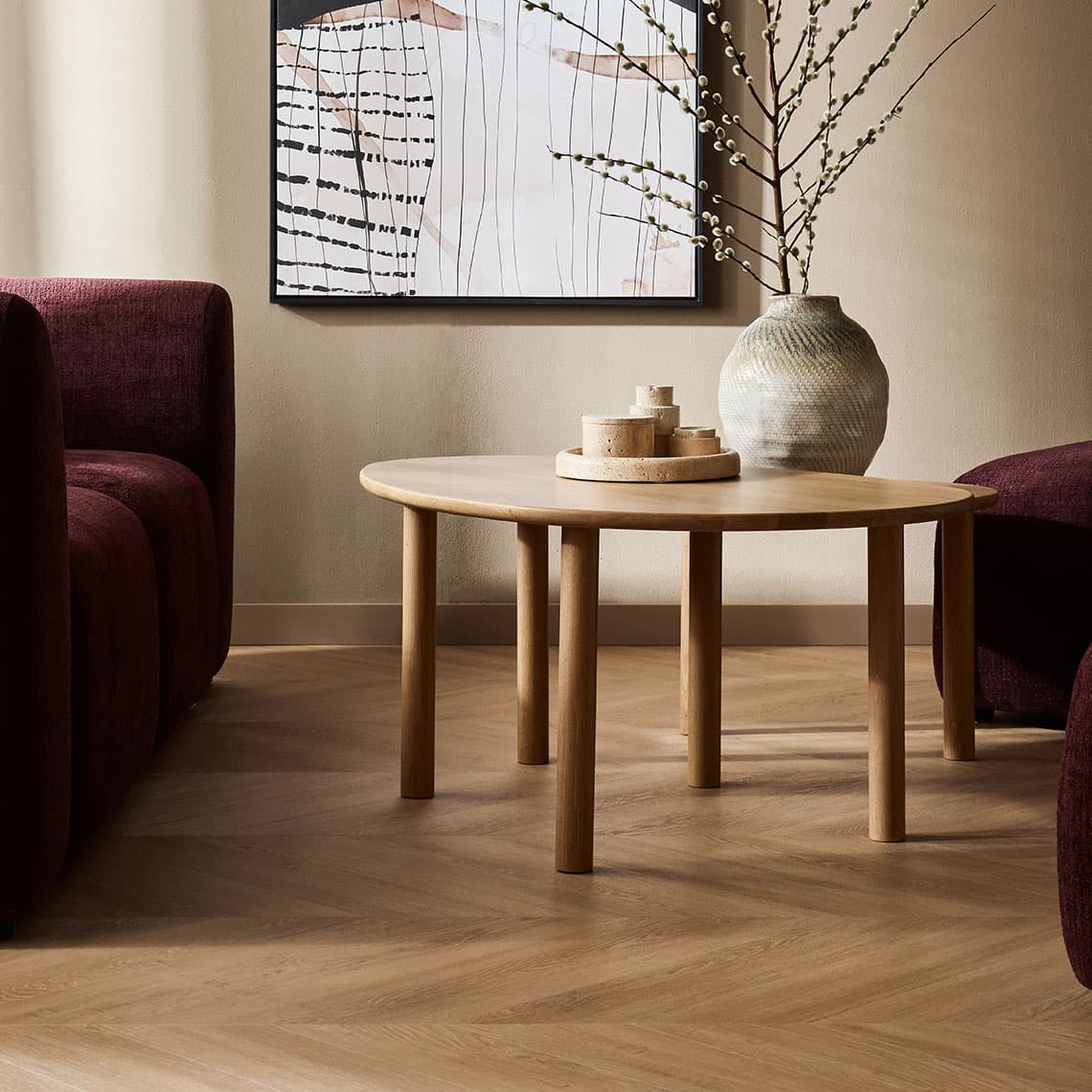 Large coffee table Moku arrangement