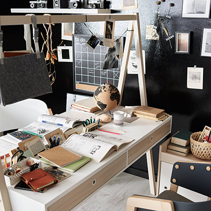 Two-sided desk with lighting Spot Young arrangement