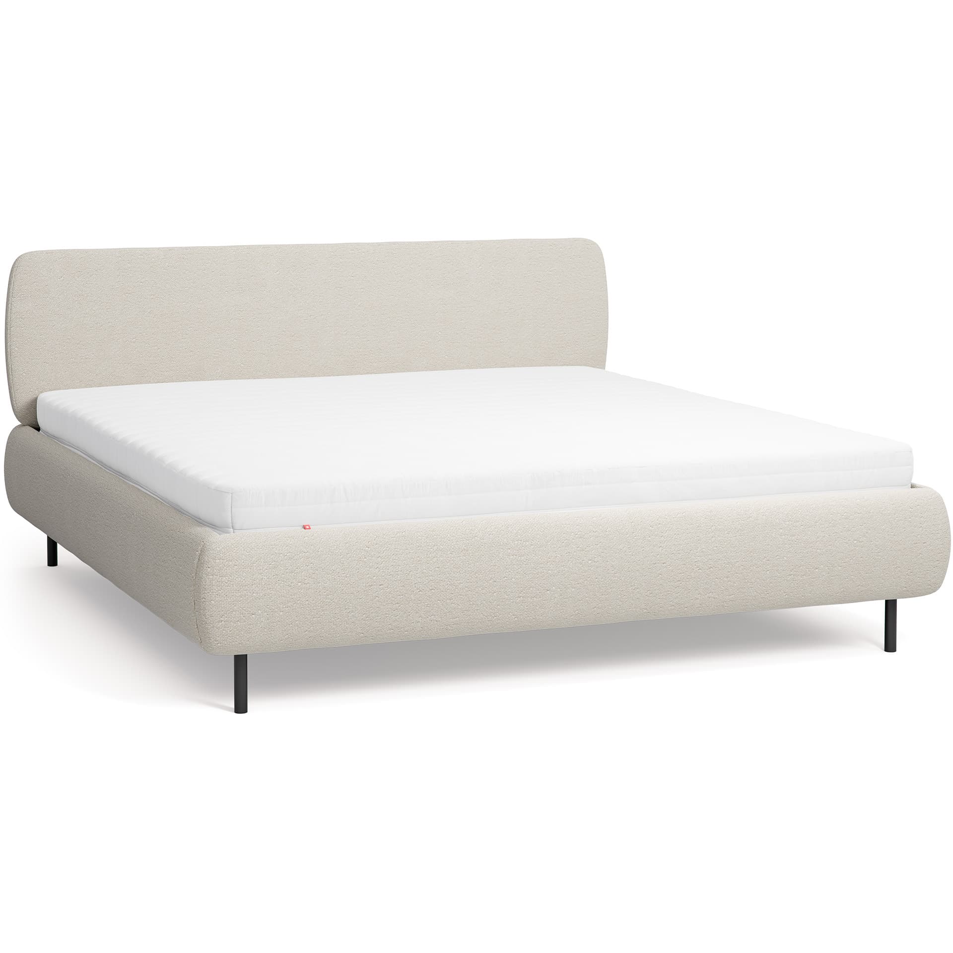 Upholstered bed with low headrest 180x200 Calme