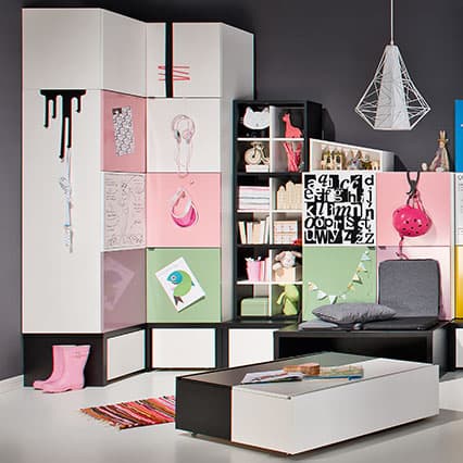 Top unit for corner wardrobe Young Users arrangement